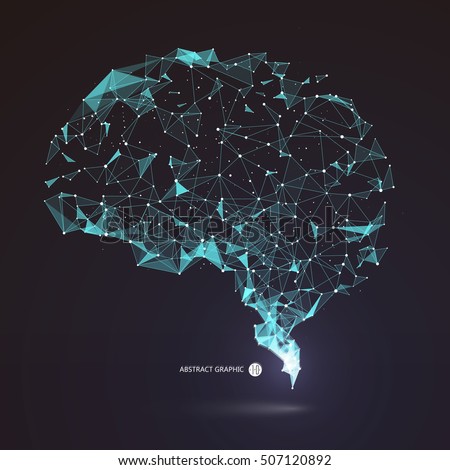 Wires from the point of brain graphics, vector illustration. Wires from the point of brain graphics, vector illustration.