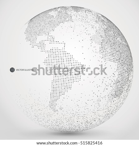 Three-dimensional abstract planet, dots, representing the global, international meaning. Three-dimensional abstract planet, dots, representing the global, international meaning.