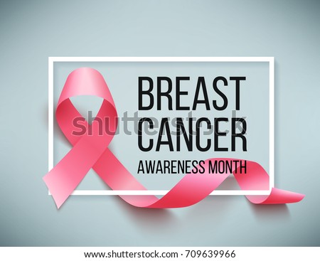 Realistic pink ribbon, breast cancer awareness symbol, vector illustration Realistic pink ribbon, breast cancer awareness symbol, vector illustration