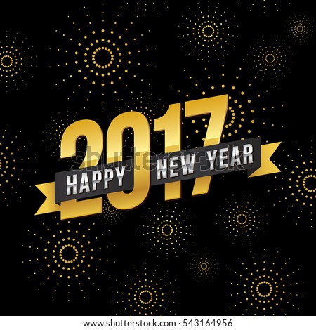 Vector illustration of celebration fireworks for Happy new year 2017 season with gold and silver theme. Vector illustration of celebration fireworks for Happy new year 2017 season with gold and silver theme.