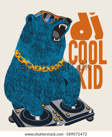 dj bear vector design for tee dj bear vector design for tee