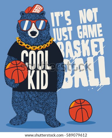 street basketball player bear vector design for kids tee street basketball player bear vector design for kids tee