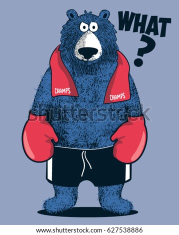 boxer bear player comic vector character boxer bear player comic vector character