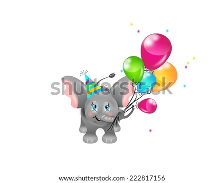 Cute Elephant Balloons Stock Vector 103356233 - Shutterstock