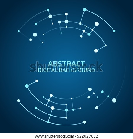 Technology background. Abstract digital illustration. Vector connection concept. Electronic round design. Modern abstraction lines and points. Technology background. Abstract digital illustration. Vector connection concept. Electronic round design. Modern abstraction lines and points.