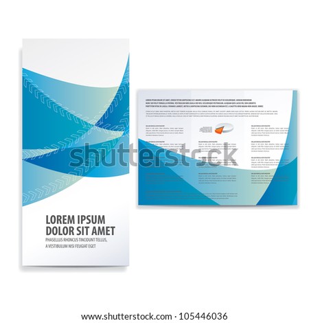 tri fold business brochure template - stock vector