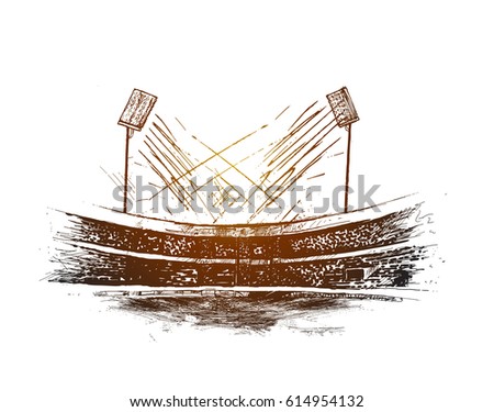 Cricket championship with ball wicket in Cricket stadium freehand sketch graphic design, vector illustration Cricket championship with ball wicket in Cricket stadium freehand sketch graphic design, vector illustration