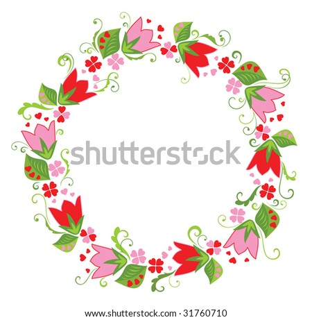 Pink Floral Wreath Stock Photos, Pink Floral Wreath Stock Photography