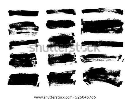 Set of black paint, ink brush strokes, brushes, lines. Dirty artistic design elements, boxes, frames. Set of black paint, ink brush strokes, brushes, lines. Dirty artistic design elements, boxes, frames.