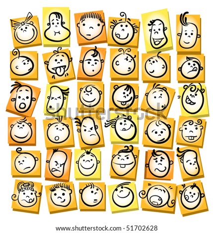 Banana Republic images's "Cartoon Faces" set on Shutterstock