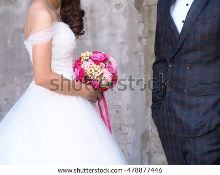 Beautiful Asian Bride Holds Bouquet 47