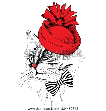 http://thumb9.shutterstock.com/display_pic_with_logo/2657767/334487546/stock-vector-portrait-of-a-cat-in-red-elegant-women-s-hat-with-bow-vector-illustration-334487546.jpg