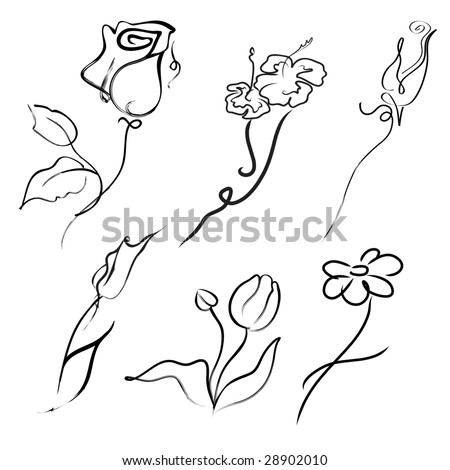 Simple flower outline Stock Photos, Images, & Pictures | Shutterstock