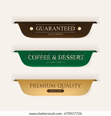 natural label and organic label green color and leather. vintage labels and badges design. natural label and organic label green color and leather. vintage labels and badges design.