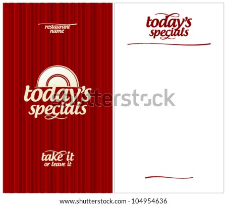 special chef menu template blank menu card design