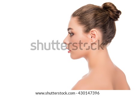 Beautiful Face Side View Woman Stock Photos, Images, & Pictures
