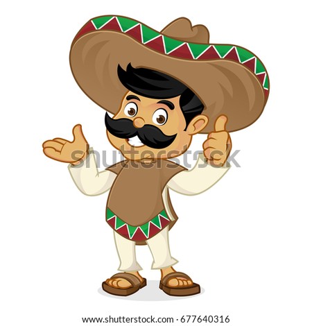 Mexican Cartoon Character Stock Vector 141337072 - Shutterstock