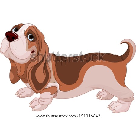 Illustration Basset Hound Breed Dog Stock Vector 151916642 - Shutterstock