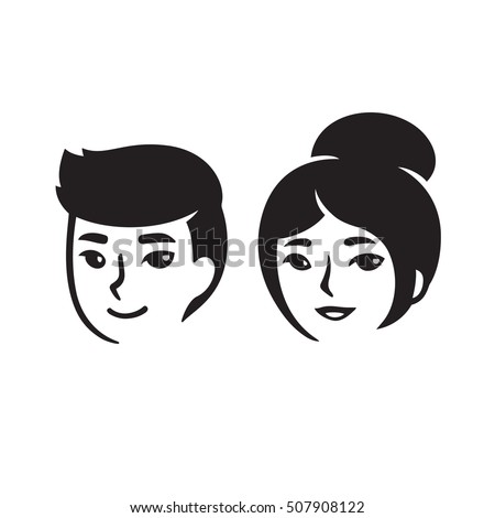 http://thumb9.shutterstock.com/display_pic_with_logo/2877559/507908122/stock-vector-young-asian-man-and-woman-beautiful-cartoon-faces-isolated-vector-illustration-507908122.jpg