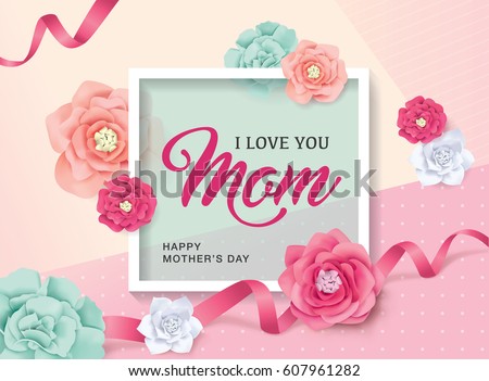 Mother's day greeting card with beautiful flowers Mother's day greeting card with beautiful flowers