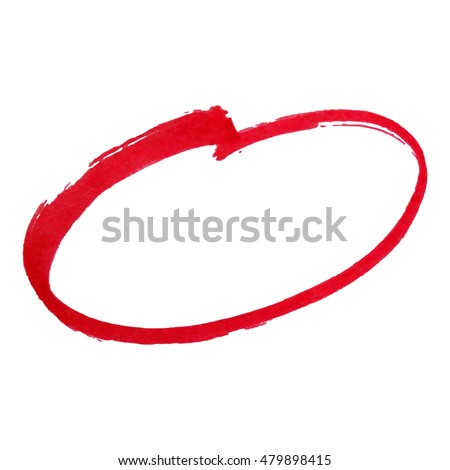 Red Marker Pen Highlighter Circle Vector Stock Vector Royalty Free