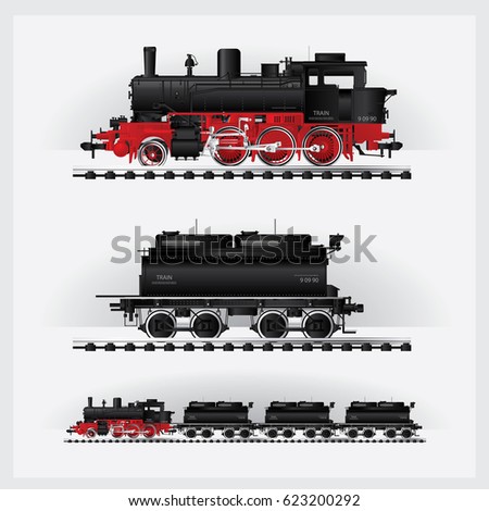 Wild West Steam Locomotive Pixel Optimized Stock Vector 158890898