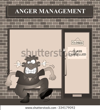 Sepia angry man at the anger management help centre - stock photo