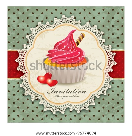 cupcake  vintage stock Vintage vector  display with background cupcake (Y)