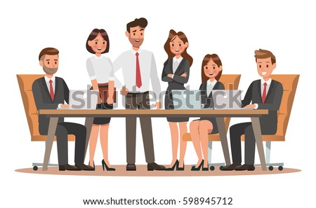 Set of business characters working in office. Vector illustration design Set of business characters working in office. Vector illustration design