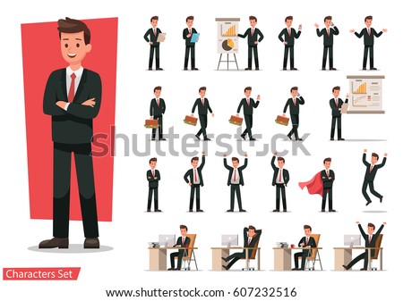 Set of Businessman character design. Set of Businessman character design.