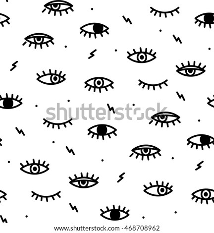 Seamless pattern in the style of psychedelic eyes. Closed and open eye. The pattern for the fabric cover, the book. Seamless pattern in the style of psychedelic eyes. Closed and open eye. The pattern for the fabric cover, the book.