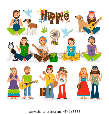 http://thumb9.shutterstock.com/display_pic_with_logo/3071597/454165336/stock-vector-hippie-vector-illustration-barefoot-man-with-flowers-and-dog-and-hippie-girl-454165336.jpg