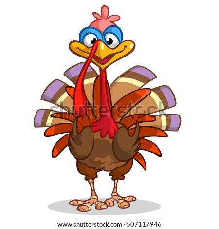 Thanksgiving Happy Turkey Mascot Isolated On Stock Vector 335362280