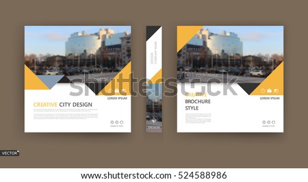 Abstract composition. White brochure cover design. Info banner frame. Text font. Title sheet model set. Modern vector front page. City view texture. Yellow triangle figures image icon. Ad flyer fiber Abstract composition. White brochure cover design. Info banner frame. Text font. Title sheet model set. Modern vector front page. City view texture. Yellow triangle figures image icon. Ad flyer fiber