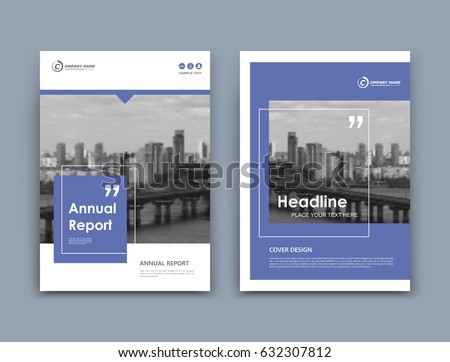 Abstract a4 brochure cover design. Template for banner, business card, title sheet model set, flyer, ad text font. Modern vector front page art with urban city river bridge. Blue square block icon Abstract a4 brochure cover design. Template for banner, business card, title sheet model set, flyer, ad text font. Modern vector front page art with urban city river bridge. Blue square block icon