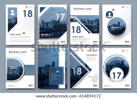 A4 brochure cover design. Graphic mockup for banner, business card, title sheet model set, info flyer, ad text font. Modern vector front page art with urban city river bridge. Round, square frame icon A4 brochure cover design. Graphic mockup for banner, business card, title sheet model set, info flyer, ad text font. Modern vector front page art with urban city river bridge. Round, square frame icon