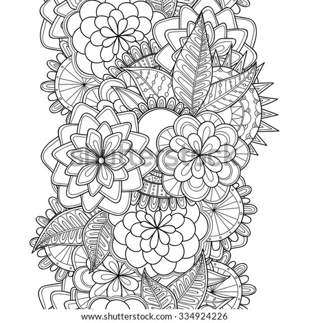 Doodle Art Flowers Zentangle Floral Pattern Stock Vector 327715115 