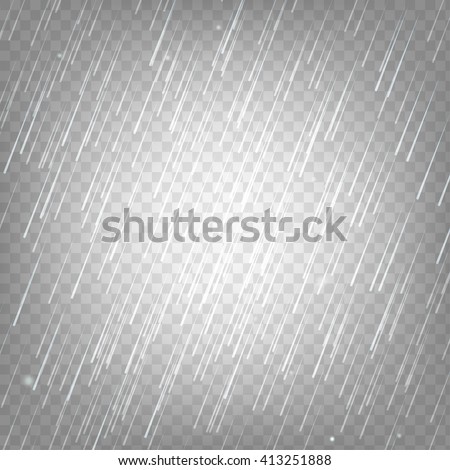 Vector Illustration Rain Isolated On Transparent