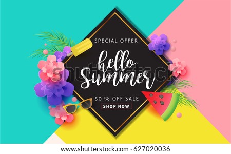 Summer sale background layout for banners. voucher discount.Vector illustration template. Summer sale background layout for banners. voucher discount.Vector illustration template.