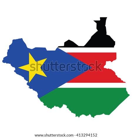 South Sudan Vector Map Flag Inside Stock Vector Shutterstock