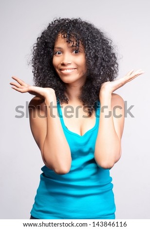 Black Woman With The Flying Long Hair Stock Photo - Image 