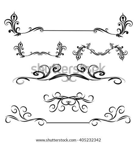 Unique Graphics Useful Page Dividers Decorations Stock Illustration 