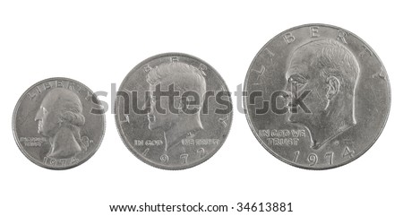 Old+Quarter+Dollar+Coins three old silver USA coins: one, half and a quarter of dollar - stock ...