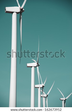 windmills for electric power production, El Buste, Zaragoza, Aragon 