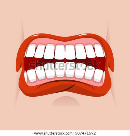 Illustration Cartoon Mouth Open Wide Eps Stock Vector 179678441
