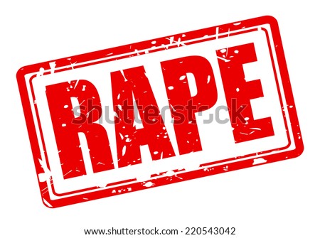 Rape red stamp text on white - stock vector