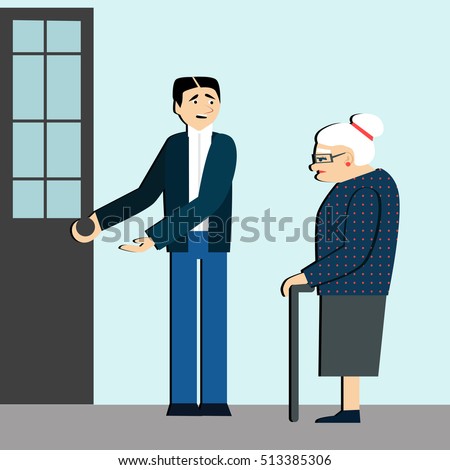 http://thumb9.shutterstock.com/display_pic_with_logo/3594584/513385306/stock-vector-good-manners-man-open-the-door-to-an-elderly-person-tired-woman-etiquette-polite-man-513385306.jpg