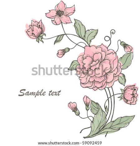 Branch Flowers Stock Vector 59092459 - Shutterstock
