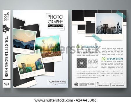 Flyers design template vector.Photography brochure report business magazine poster template.Cover photography book postcard portfolio or presentation with picture design.Brochure layout in A4 size - stock vector Flyers design template vector.Photography brochure report business magazine poster template.Cover photography book postcard portfolio or presentation with picture design.Brochure layout in A4 size - stock vector