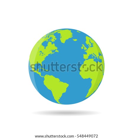 Earth globes isolated on a white background in a flat design Earth globes isolated on a white background in a flat design